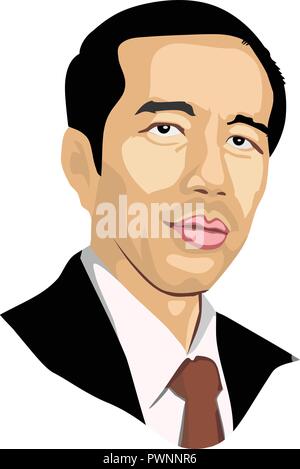 7. Präsident Indonesiens - Joko Widodo Stock Vektor