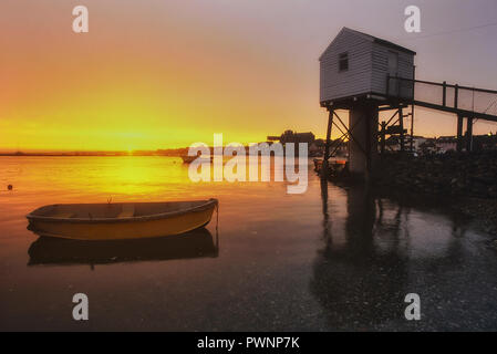 Wells Gezeitenrekorder, Wells Harbour, Wells-next-the-Sea. Norfolk. England. VEREINIGTES KÖNIGREICH Stockfoto