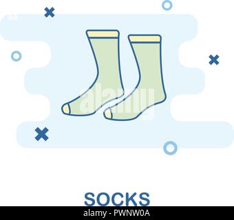 Socks-Icon. Schwarzweiß-Design von Kleidung Kollektion. UX und UI. Pixel Perfect SOCKS-Icon. Für Webdesign, Anwendungen, Software, drucken. Stock Vektor