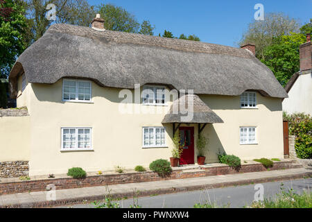 Reetdachhaus, Hauptstraße, Tolpuddle, Dorset, England, Vereinigtes Königreich Stockfoto