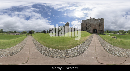 360 Grad Panorama Ansicht von Äußeres Torhaus, Brougham Castle