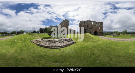 360 Grad Panorama Ansicht von Brougham Castle, Cumbria