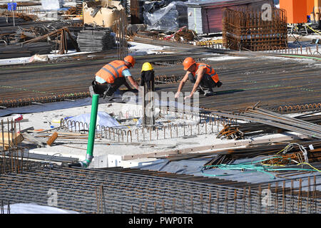 Stahl Von Baustahlmatten Fur Betonplatte Stiftung Stockfoto Bild