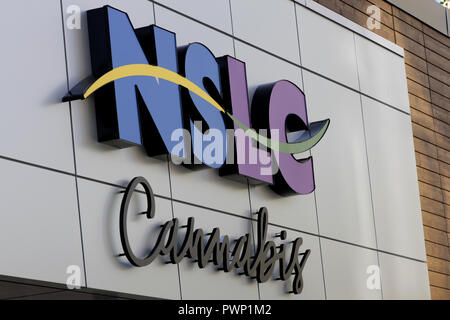 Halifax, Nova Scotia. 17 Okt, 2018. Die NSLC Cannabis Store auf Clyde Street, Halifax, N.S., 17. Okt. 2018. Die KANADISCHE PRESSE BILDER/Lee Brown Credit: Lee Brown/Alamy leben Nachrichten Stockfoto