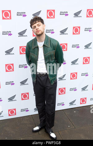 London, Großbritannien. Oktober 2018. London, Großbritannien. Oktober 2018. The Round House Chalk Farm Tom Grennan kommt bei den Q Awards 2018 in Verbindung mit Absolute Radio People im Bild: Tom Grennan Quelle: Dean Fardell / Alamy Live News Feed / Alamy Live News Stockfoto