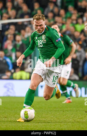 Dublin, Dublin, Irland. 16 Okt, 2018. Aidan O'Brien in Aktion während der Rep. von Irland Gesehen vs Wales UEFA Nationen Liga Match im Aviva Stadium. Endstand Irland 0-1 Wales Credit: Ben Ryan/SOPA Images/ZUMA Draht/Alamy leben Nachrichten Stockfoto