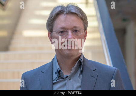 Straubing, Deutschland. 10 Okt, 2018. Volker Sieber, Rektor des Campus Straubing des Campus der Technischen Universität München. Foto: Armin Weigel/dpa/Alamy leben Nachrichten Stockfoto