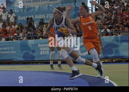 Oktober 16, 2018 - Buenos Aires, Buenos Aires, Argentinien - PAIGE BUECKERS der USA spielt das Viertelfinale gegen die USA Holland 18 Während der Buenos Aires 2018 Youth Olympic Games zu 14 Beat. (Bild: © patricio Murphy/ZUMA Draht) Stockfoto