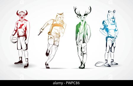 Persönlichkeit, Charakter Vector Illustration Stock Vektor