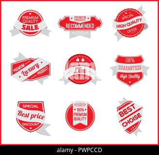 Red marketing Label (7) Vector Illustration Stock Vektor