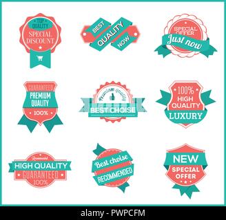 Top pr marketing Labels (8) Vector Illustration Stock Vektor