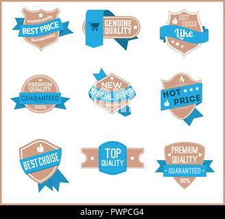 Top pr marketing Labels (10) Vector Illustration Stock Vektor