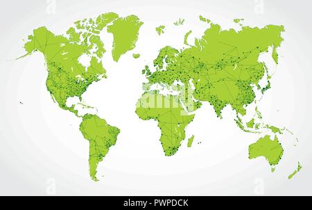 Abstrakte Netzwerk Karte der Welt vektor Illustration für Ihr Design Stock Vektor