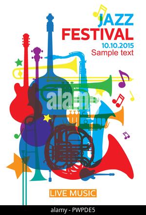 Jazz Festival Plakat 2 Vector Illustration für Ihr Design Stock Vektor