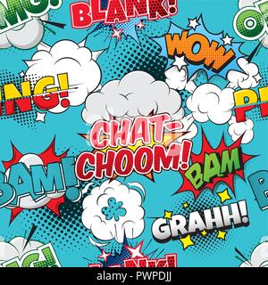 Chat - choom Nahtlose comics Hintergrund Vorlage für Ihr Design Stock Vektor