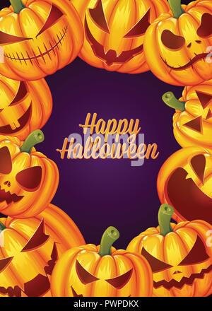 Happy Halloween Poster hintergrund Karte. Vector Illustration Vorlage für Ihr Design Stock Vektor