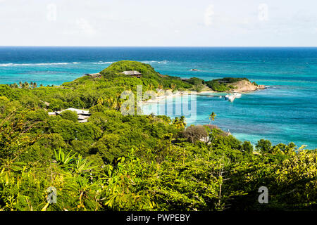 Blick auf Petit-st-vincent Insel und das Meer, Saint Vincent und die Grenadinen Kleine Antillen, West Indies, Windward Islands, Karibik, Zentral- und Lateinamerika Stockfoto