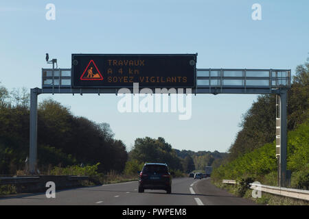 Frankreich, Autobahn A 62. Stockfoto