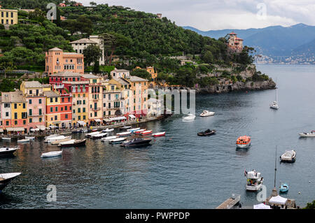 Blick auf den Hafen von Portofino Stockfoto