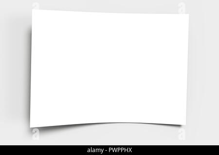Leeres Blatt Papier auf einem grauen Oberfläche. 3D-Rendering Stockfoto