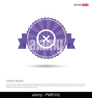 Multiplizieren Sie das Symbol - Purple Ribbon banner Stock Vektor