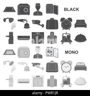 Zubehör, Luft, Alarm, Kunst, Attribut, Bar, Bett, Glocke, Gepäckträger, schwarz, Gebäude, Geschäft, Kamera, Karre, cloche, Uhr, Sammlung, Komfort, Klimaanlage, Design, stören, tun, Aufzug, Ausstattung, Finanzen, versteckte, hotel, Icon, Illustration, isoliert, Logo, Gepäck, Mini, nicht über Nacht, Personal, Pool, Rezeption, Ruhe, Sicherheit, Service, Set, Dusche, Schild, Schwimmen, Symbol, Tourismus, Reisen, Vector, Vektor, Vektoren, Stock Vektor