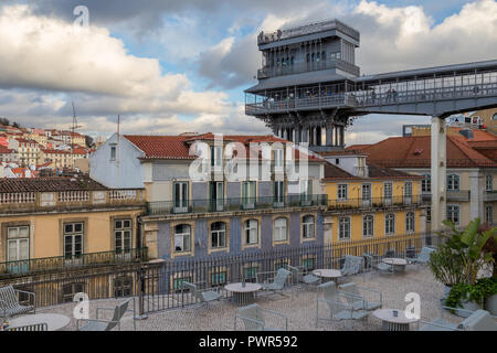 Der Aufzug Santa Justa entfernt im historischen Zentrum, Lissabon, Portugal, Europa Stockfoto