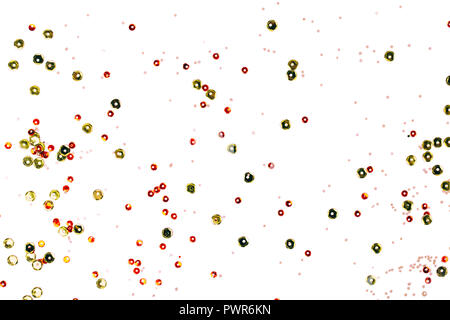 Mehrfarbig glitzer Kreise isoliert auf weißem Stockfoto
