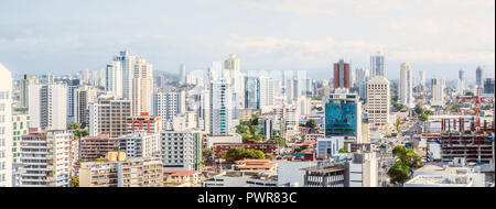 Stadtbild Antenne, die Skyline von Downtown Panama City Stockfoto