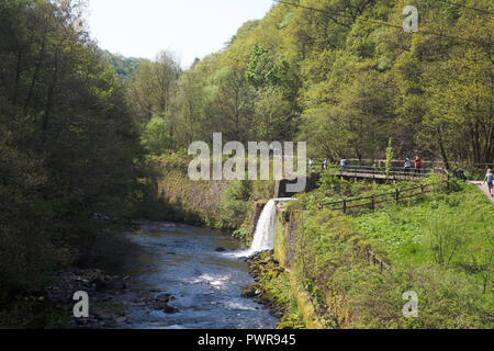 Der Fluss Etherow im Frühjahr an Etherow Country Park Compstall in der Nähe von Marple Cheshire England Stockfoto