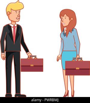 Business paar elegante avatar Charakter Vector Illustration Design Stock Vektor