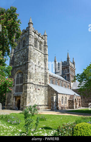 Minster Kirche von St.Cuthburga, Wimborne Minster, Dorset, England, Vereinigtes Königreich Stockfoto