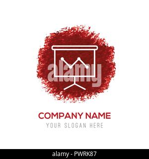 Business graph icon-Rot Aquarell Kreis Splash Stock Vektor