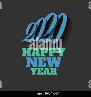 Frohes Neues Jahr 2020 vector Zeichen auf schwarzem Hintergrund Stock Vektor