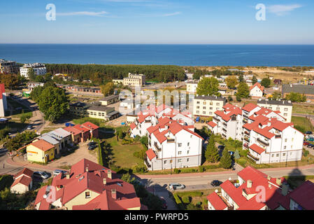 WLADYSLAWOWO, Polen - 18. September 2018: Blick auf die Stadt und Wladyslawowo Ostsee. Stockfoto