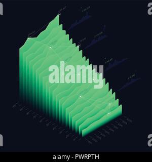 Business Analytics und Finanzdaten Pyramide, Vektor Statistik 3D Visualisierung für Business Präsentation Stock Vektor