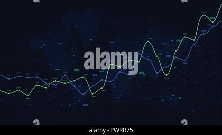 Digitale analytics Datenvisualisierung, Finanzplan, Vektor Dashboard futuristische Präsentation Bild Stock Vektor
