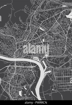 Bratislava city plan, detaillierte Vektorkarte detaillierten Plan der Stadt, Flüsse und Straßen Stock Vektor