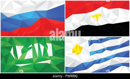 Low-poly-Flag, abstrakte polygonalen dreieckige Hintergrund 1 Vorlage für Ihr Design Stock Vektor