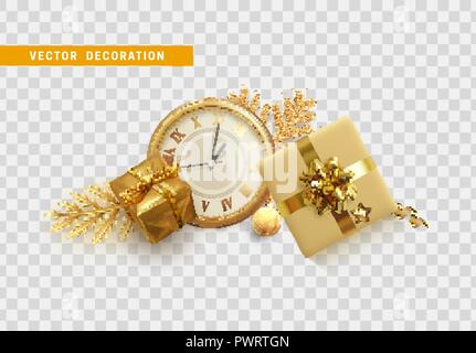 Weihnachtsdekoration. Urlaub isoliert Objekte auf transparenten Hintergrund. Xmas design elemente Stock Vektor