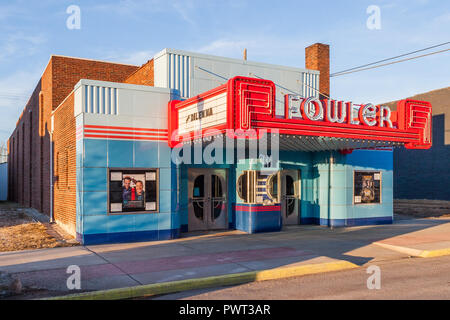 Fowler Theater - art deco Kino im Kleinen Indiana Stadt Stockfoto