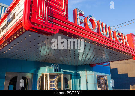 Fowler Theater - art deco Kino im Kleinen Indiana Stadt Stockfoto