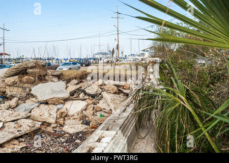 Hurrikan Katrina Schäden am Wellenbrecher Park Stockfoto