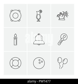 Sommer, Lebensmittel, vications, Spiele, Obst, warme, Herzen, Ballons, Kamera, Boot, Symbol, Vector, Design, flach, Sammlung, Stil, kreativ, ico Stock Vektor