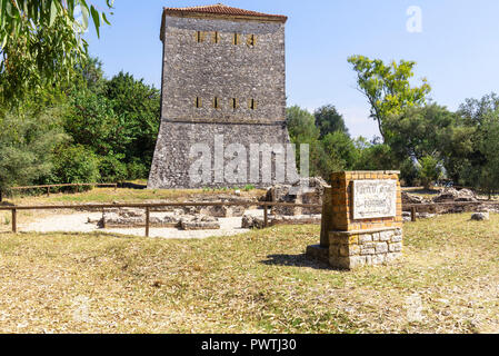 Venezianische Wachturm, der antiken Stadt Butrint, Butrint National Park, Saranda, Albanien Stockfoto