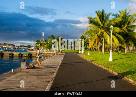 Hafen von Papeete, Tahiti, Französisch-Polynesien Stockfoto