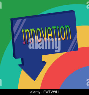 Text Zeichen zeigen Innovation. Konzeptionelle Foto neue Methode Idee Produkt verschiedene Kreative nicht vorher bekannt. Stockfoto