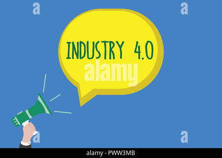 Schreiben Hinweis Übersicht Industrie 4.0. Business Foto präsentiert aktuelle Trends der Automatisierung und Datenaustausch in analysisufacturing. Stockfoto