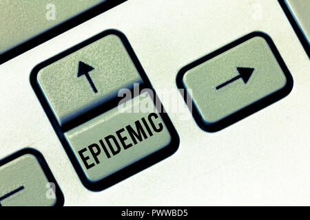 Handschrift text Epidemie. Konzept Bedeutung weit verbreitete Auftreten einer ansteckenden Krankheit in einer Gemeinschaft. Stockfoto