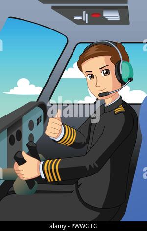 Ein Vektor Illustration der Pilot eines Flugzeugs Stock Vektor